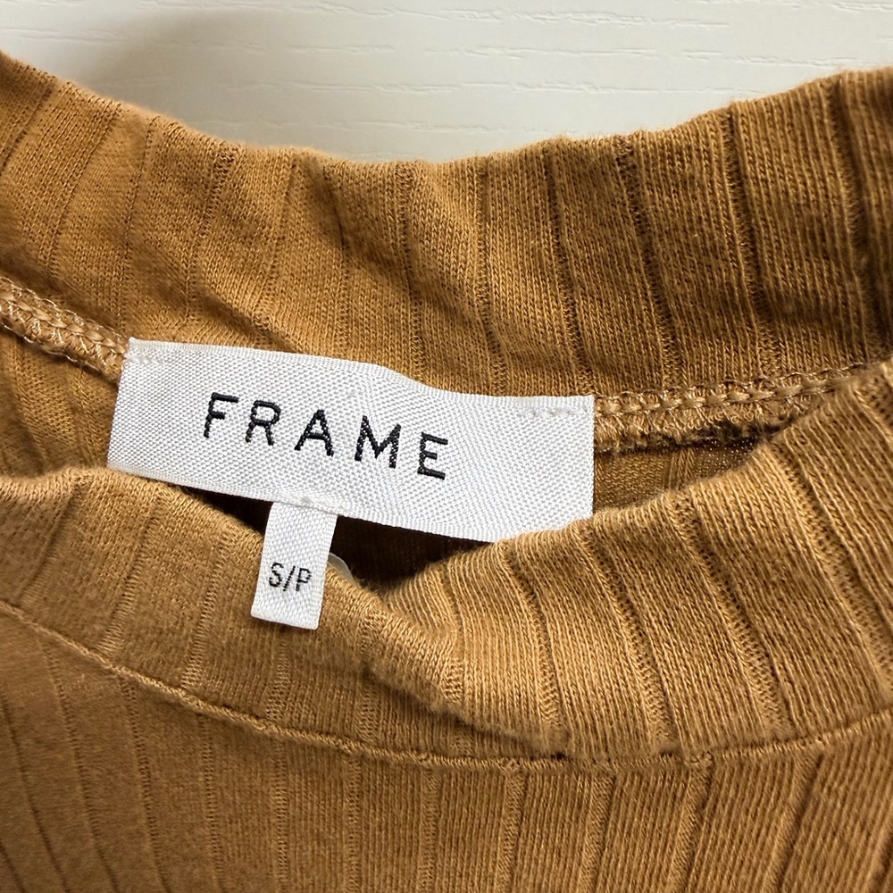 Frame Denim Tan Ribbed Muscle Tee - Picture 3 of 3